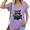 Purple, variant on Women's Frog Reading Book With Glasses V-Neck T-Shirt Cute Animal Lover Humor Graphic Tee S-5XL Purple