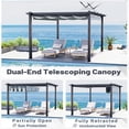 thumbnail image 2 of MELLCOM Retractable Pergola 12x16 ft, Waterproof Sun Shelter with Dual-Side Adjustable Coverage, Aluminum Frame with Locking Straps and Screws, for Patio Deck, Gray, 2 of 7
