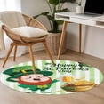 thumbnail image 4 of St. Patrick's Day Round Area Rug 3.3Ft Washable Circle Rugs for Dining Room Table, Green Gnomes Gold Coin Beer Shamrock Stripes Non-Slip Carpet Floor Mats Indoor Outdoor Carpet Runner Home Decor, 4 of 8