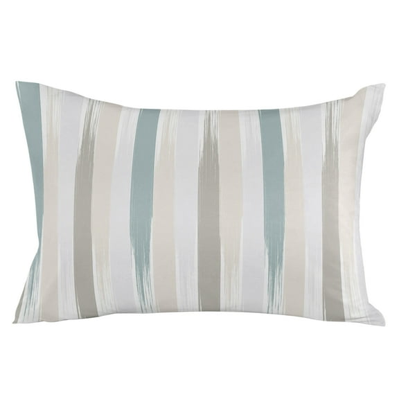 Beige Teal Geometric Minimalistic Brush Stripes Body Pillow Cover, Pillowcase Protectors with Zipper, Breathable Decorative Throw Pillow Case Cover, Pillow Shams for Couch Sofa 24x36Inch
