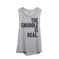thumbnail image 1 of Thread Tank The Snuggle Is Real Women's Sleeveless Muscle Tank Top Sport Grey Small, 1 of 4