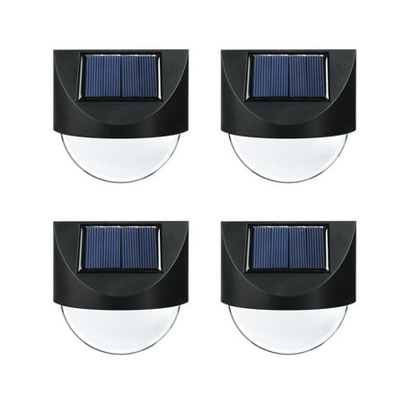 

4pcs Easy Install Solar Fence Light Outdoor Step LED Lamp Auto On Off