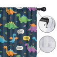 thumbnail image 4 of Blackout Kids Curtains,DarkBlue Cartoon Dinosaurs SpeechBubbles Pattern Childrens Insulated Curtains Set Of 2,Bedroom Essentials,Toddler Room Decor 42"x63", 4 of 5