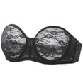 thumbnail image 3 of Sostén DOBREVA 38D sin tirantes de encaje multiusos negro, 3 of 6