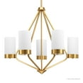 thumbnail image 7 of Urban Ambiance Luxury Mid-Century Modern Chandelier, Size: 23"H x 27-3/8"W, with Modern Style Elements, Brushed Bronze Finish and Etched White Shade, UHP2301, 7 of 7