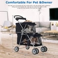 thumbnail image 2 of CL.HPAHKL Double Decker Pet Stroller for 2 Small Pets, 4 Wheels Folding Dog Cart with Mesh Window & Rear Brake, Lightweight Portable Travel Dog Carriage Stroller, Black, 2 of 7
