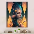 thumbnail image 2 of Designart Woman Portrait With Flowers 5 Hexagon Canvas Wall Art, 2 of 5