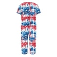 thumbnail image 5 of US 250 Years Anniversary Pajamas for Women Set Red Blue and White Stars Print Nightwear Set Short Sleeve Shirts and Capri Pant Pjs Set 4th of July 2 Piece Outfits, 5 of 6
