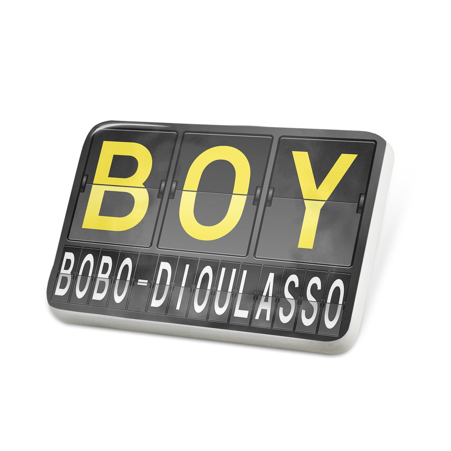 Porcelein Pin BOY Airport Code for Bobo/Dioulasso Lapel Badge