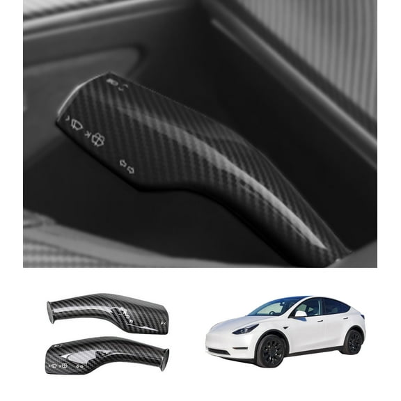 Gear Shift Cover Accessories For 2020-2025 Tesla Y Black Glossy Carbon