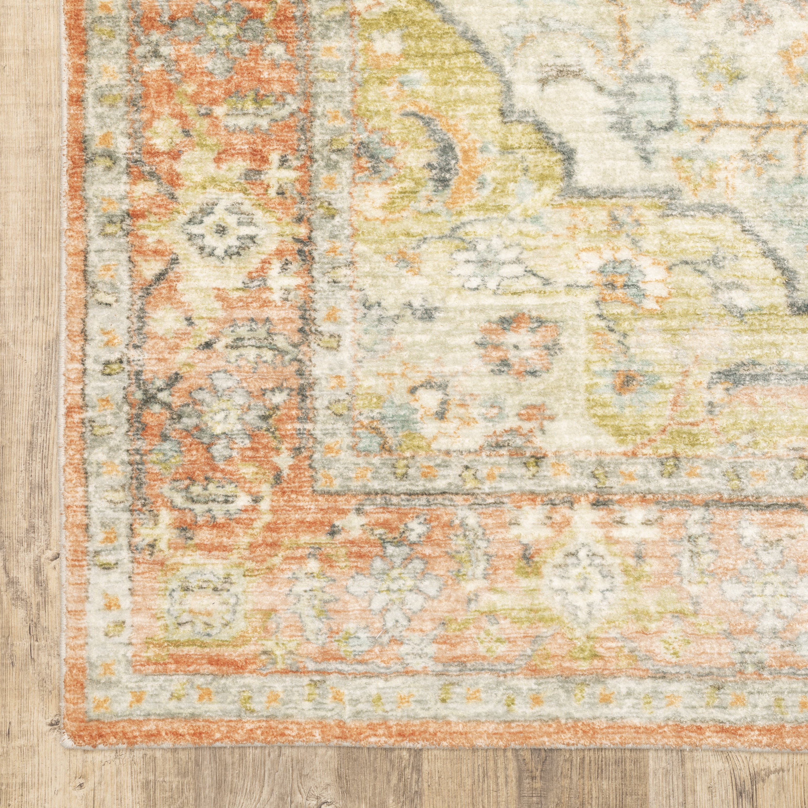 Avalon Home Silvana Distressed Medallion Area Rug, 2' X 8' Runner, Orange/ Silver
