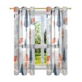 thumbnail image 7 of Yayeee Window Curtains Light Filtering 63"x52" Grommet Panel Pair Home Living Room Decor, Gray Cartoon Houses, 7 of 7