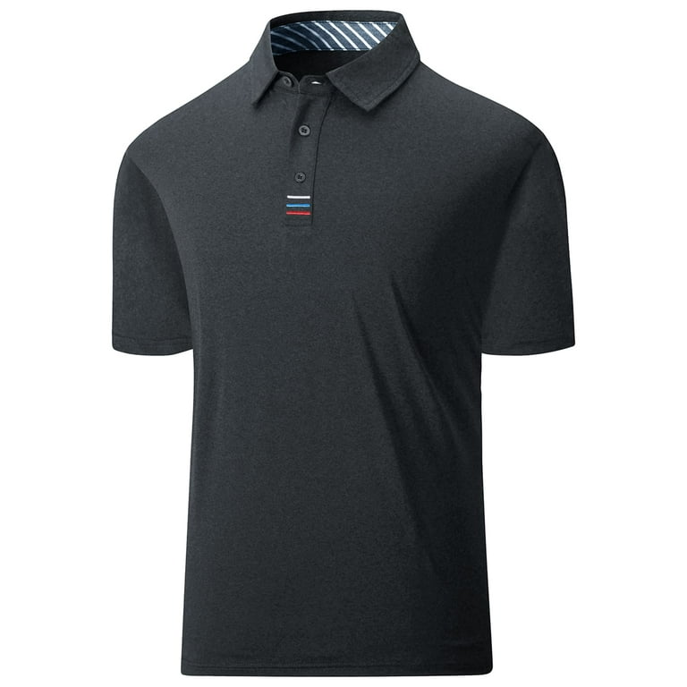 SCODI Men s Golf Polo Shirts Casual Business Short Sleeve Polo Shirt for Men Casual Golf Moisture Wicking Dry Quickly Cationic T Shirts Dark Gray 3XL Walmart