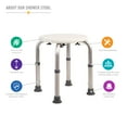 thumbnail image 2 of DMI Shower Chair Bath Seat for Tub or Shower Bench for Inside Shower, Made of Non Slip Aluminum with Plastic Seat, No Tools Needed, Adjustable Height, Holds Weight up to 225 Pounds, Bath Stool, White, 2 of 8