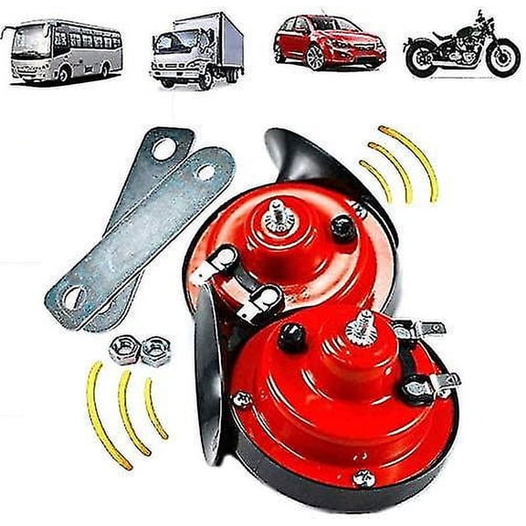 2 Pcs 300 Db Train Horn For Trucks,the Loudest Horn Ever,waterproof Loud Air Electric Snail Horn,12v Double Horn Raging Sound For Car Motorcycle,FloreceBien