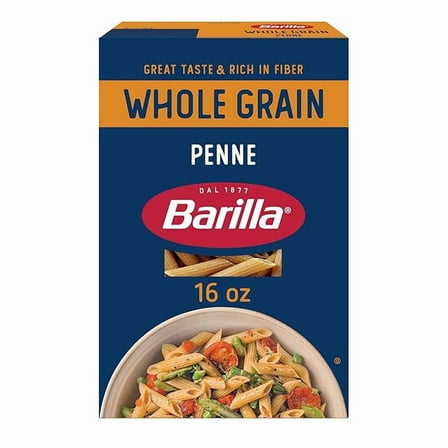 2-Pack Barilla Whole Grain Penne Pasta, 16 oz. Box - Non-GMO Pasta Made With 100% Whole Grain Durum Wheat - Great Source of Fiber