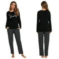 thumbnail image 5 of Women Cotton Pajamas Set Long Sleeve and Pants Pajamas for Women Cute Cat Print Soft Sleepwear Sets for Women 2 Piece Loungewear with Pockets, S-XXL, 5 of 12