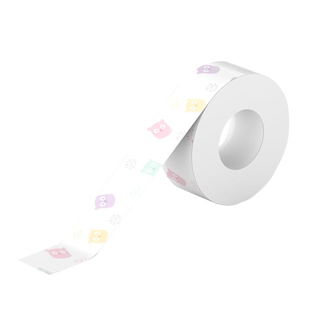 PeriPage 1 rollo de papel de etiqueta adhesiva con patrón lindo Cinta adhesiva Papel de impresión té PeriPage Oso lindo