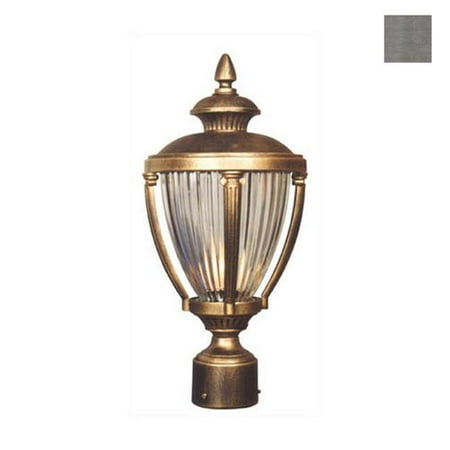 Hampton Large Post Mount Light w Alabaster Glass (Swedish Silver)