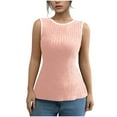 thumbnail image 4 of Camisole Tops for Women Bowknot Backless Crewneck Shirt Sleeveless Color Block Cute Summer Trendy Going Out Tank Tops, 4 of 7