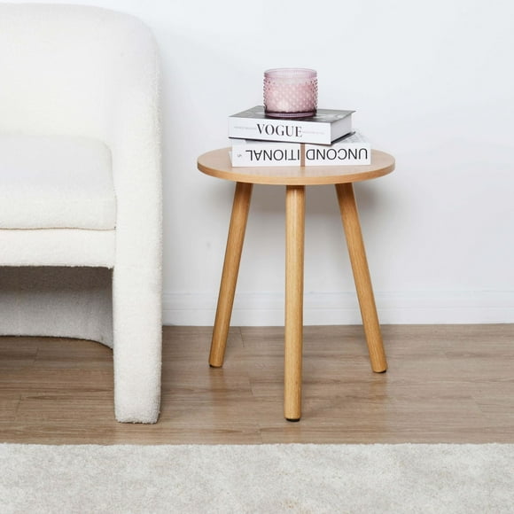 Oak Look Side Table, Oak Look Side Table with 3 legs