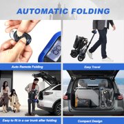 SOLAX Remote Control Foldable Electric Mobility Scooter with Suspension for Senior, Lightweight 4 Wheels Electric Powered Scooter for Travel Shopping