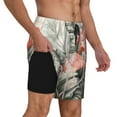 thumbnail image 2 of Honeii Tropical With Flamingos Print Men's Swim Shorts,Mens Swim Trunks,Breathable Mesh Beach Shorts for Swimming,Surfing, and Beach Activities-Small, 2 of 6