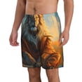 thumbnail image 2 of KLL Prairie Meditating Lion Men's Casual Summer Beach Shorts Hawaiian Shorts with Pockets-X-Large, 2 of 5
