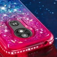 thumbnail image 6 of FIEWESEY For Motorola E5 Play Phone Case Moto E5 Cruise Glitter Case Sparkle Glitter Flowing Liquid Quicksand with Shiny Bling Diamond Women Girls Cute Phone Case For Motorola E5 GO - Pink+Blue, 6 of 7