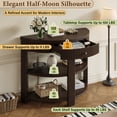 thumbnail image 6 of Aukfa 37" Fluted Half Moon Console Table with Drawer & Open Shelves, Entryway Accent Table for Living Room Hallway, Espresso, 6 of 8
