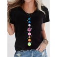 thumbnail image 1 of Women'S Casual Crew Neck T-Shirt, Cotton Knit Fabric, Regular Length, with Galaxy Print, for All-Season Comfort, 1 of 5