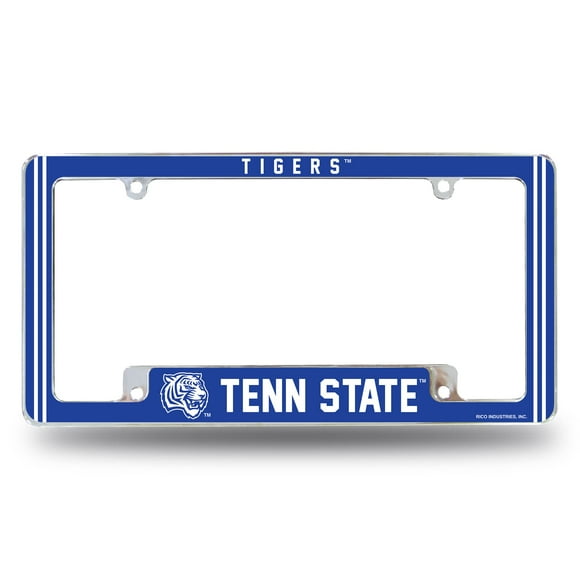 Rico Industries NcAA Tennessee State Tigers Alternate 12 x 6 chrome All Over Automotive License Plate Frame for carTruckSUV