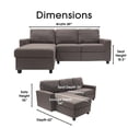 thumbnail image 3 of Pemberly Row Modern / Contemporary Left Facing 89" Reclining Sectional in Gray, 3 of 6