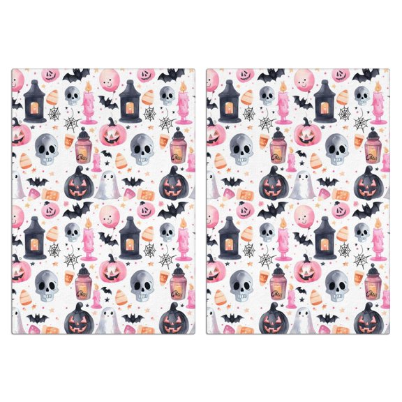 2 Pcs Funny Kitchen Towels,Pastel Halloween Pattern Microfiber Dish Towels,Kitchen Tea Towels,Kitchen Towel Set (18" X 26")