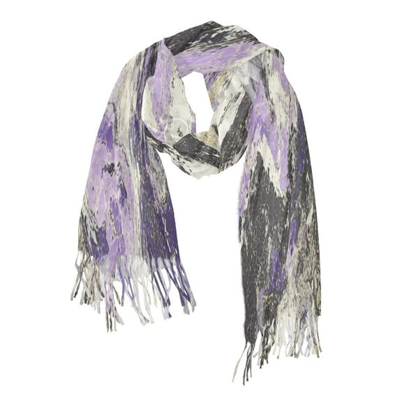 Art Purple and Black Pattern Soft Stylish Scarf 86.6''x30.7'' Lightweight and Warm, Breathable