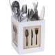 thumbnail image 3 of Soporte para utensilios de cocina de madera Organizador de cubiertos 4 compartimentos Caja de cubiertos Organizador de utensilios para cubiertos Cubiertos Soporte para utensilios de cocina,11 Feliz Sencillez, 3 of 5