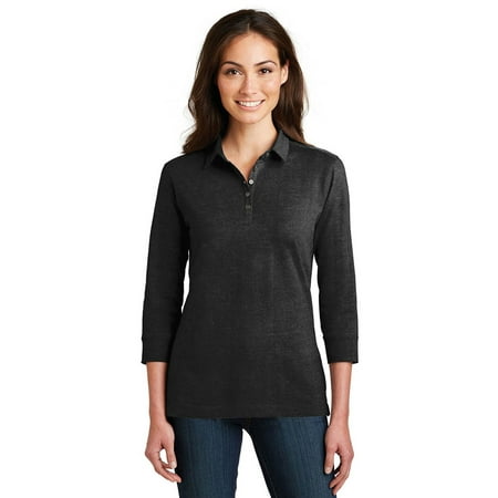 Port Authority Ladies Bamboo - Port Authority Ladies 3/4-Sleeve Meridian Cotton Blend Polo