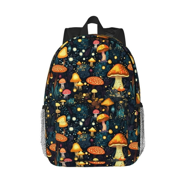 Disketp Colorful Plants Mushroom Mochila Escolar de 15 Pulgadas, Mochila Ligera para Estudiantes, Viajes y Trabajo, Cómoda y Resistente para el Uso Diario