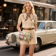thumbnail image 6 of FORMRS Women Crossbody Purse with Chain Strap Vegan Leather Shoulder Handbag, Pink Floral Tomatoes, 6 of 7