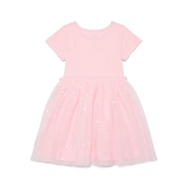Wonder Nation Girls Tutu Dress with Short Sleeves, Sizes 4-18 & Plus