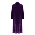 thumbnail image 7 of hotojiny Womens Plus Size Velvet Dress Vintage Fashion Long Sleeve Dress Elegant Soft Mock Neck Button Long Dress, 7 of 7