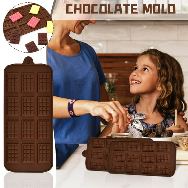 Fiudx Moldes de Silicona, Molde Versátil para Barras de Chocolate, Bandeja de Silicona Fácil de Desmoldar, Herramienta para Hornear Resistente Al Calor, Postres y Dulces Navideños, Ideal para Panader
