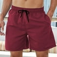 thumbnail image 5 of ZCFZJW Men's Swim Trunks Quick Dry Beach Shorts with Zipper Pockets and Mesh Lining Big and Tall Regular Fit Casual Drawstring Waist Bathing Suit Wine XL, 5 of 9