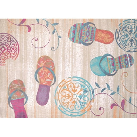 Tropical Rug Rug - United Weavers Seaside Gulf Sandals Tropical Woven Olefin Area Rug