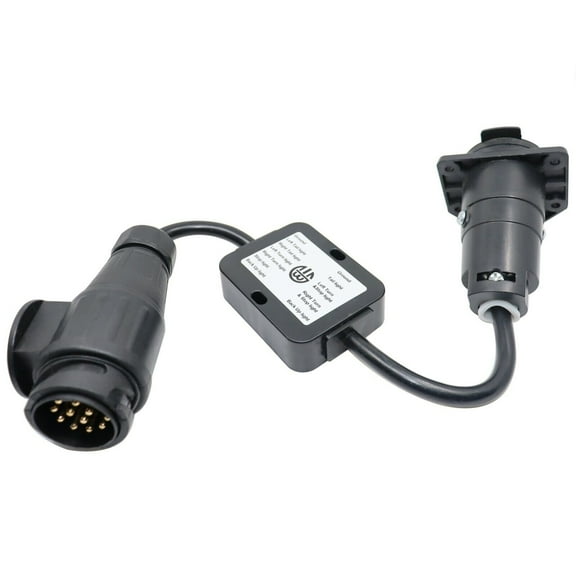 CARROFIX Trailer Light Converter for European Round 13-Pin Plug to US 7-Way Blade Adapter