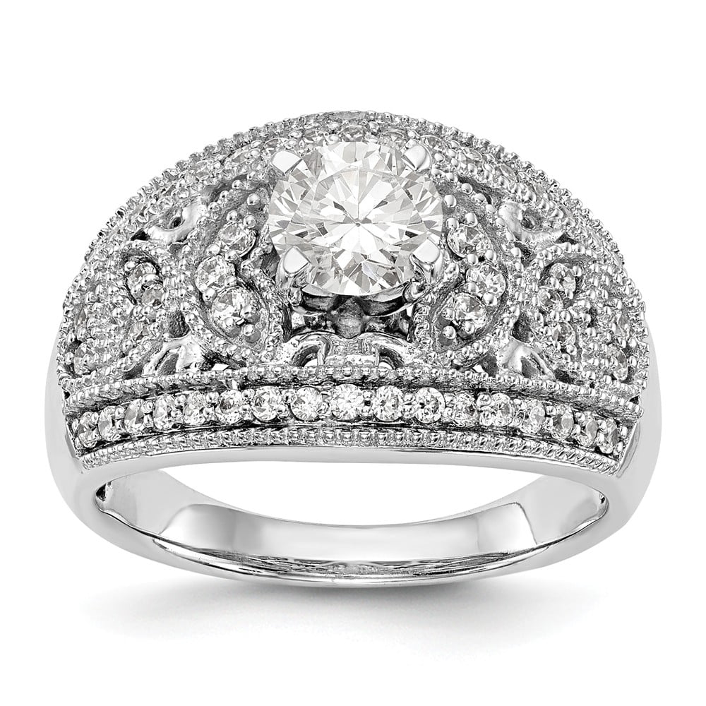 Huge 20.00ct Round Cut White Diamond Engagement Ring in 14K White Gold Finish 
