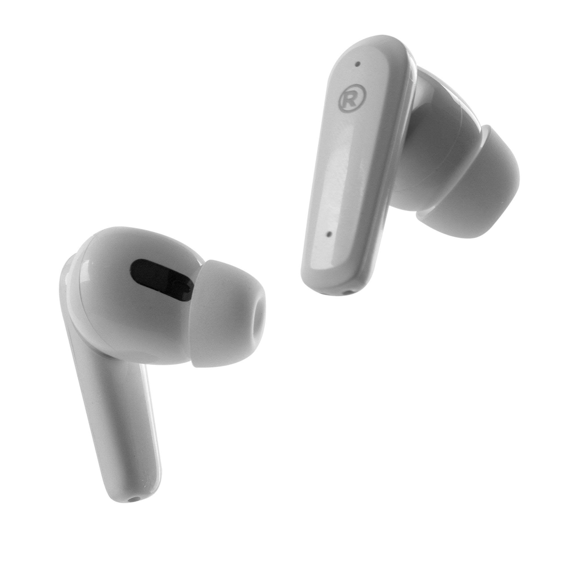RadioShack Wireless Earbuds, Active Noise Cancelling, ENC IPX5 Water Resistant Bluetooth Headphones with 380MAH Battery, White