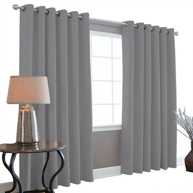 Cortinas Blackout 275cm Ancho X 215cm De Largo En 2 Paneles, 100% Microfibra Poliéster GRIS OSCURO