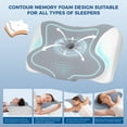 thumbnail image 6 of Riousery Cervical Memory Foam Neck Pillow, Ergonomic Contour Orthopedic Pillow for Side and Back Sleepers, Cooling Washable Cover, 6 of 7