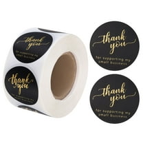 Uxcell 500 Pcs Thank You Stickers, 1.5 Inch Self Adhesive Round Seal Label Black Style S